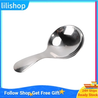 Lilishop - cuchara de acero inoxidable con mango corto para helado, azúcar, té, sal, café, cuchara F