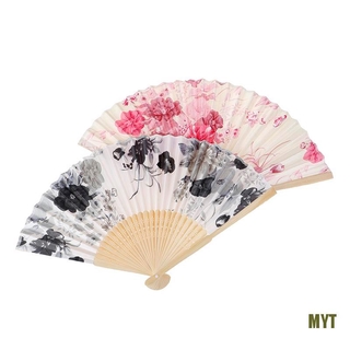 [RY] ventilador de seda estilo japonés chino plegable ventilador de boda regalo de arte danza ventilador de mano (SD) (1)
