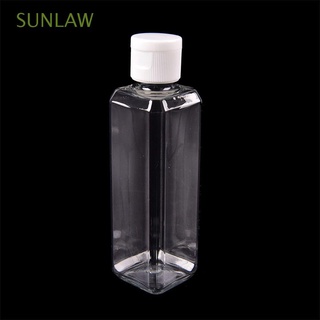 sunlaw 2pcs lucency recargable botella transparente cosmética tarro flip top tapa embalaje contenedor de viaje almacenamiento 100ml plástico transparente
