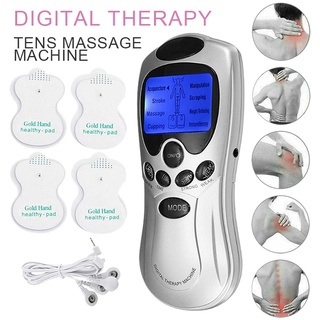 Digital TENS Machines Terapia Masajeador De Cuerpo Completo Vibración Alivio Del Dolor Con 2 Almohadillas YxcBest