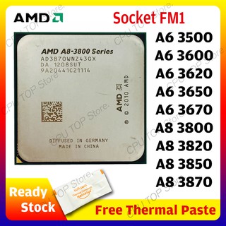 Amd A8-Series A8 3800 3820 3850 3870 3870K A6-Series A6 3500 3600 3620 3650 3670 3670K Quad-Core CPU zócalo FM1