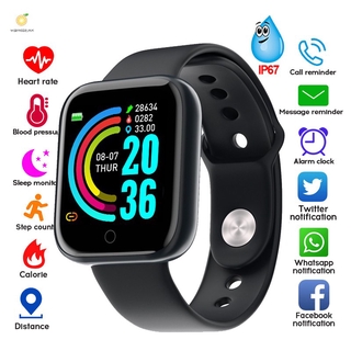 Y68 D20 USB Bluetooth Smart Watch Relógio à prova d'água inteligente com monitor cardíaco /smart watch