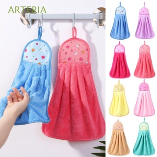 ARTERIA 30*40cm Cute Hanging Wipe Coral Velvet Absorbent Cloth Soft Hand Towel New Bathroom Supplies Easy Clean Kitchen Accessories Dishcloths/Multicolor