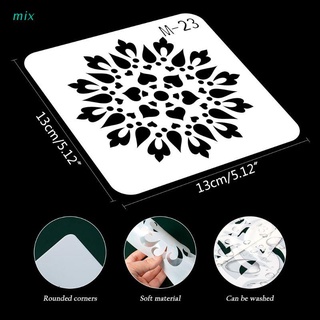 mix 24/48pcs Mandala Stencils DIY Drawing Template Painting Scrapbooking Paper Card Embossing Album Decorative Craft