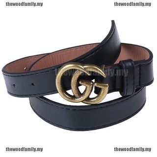 [THE] cinturón de cuero con hebilla de cuero GG estilo coreano para niños (8)