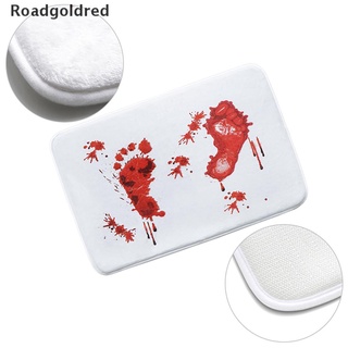 roadgoldred halloween decoración horror sangre baño alfombrilla pie almohadilla de susto huella de baño alfombra wdfg