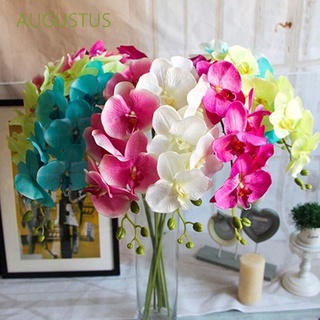 AUGUSTUS 11 cabeza falsas flores de seda mariposa orquídea ramo de flores artificiales impresión 3D boda fiesta Phalaenopsis habitación decoración del hogar/Multicolor