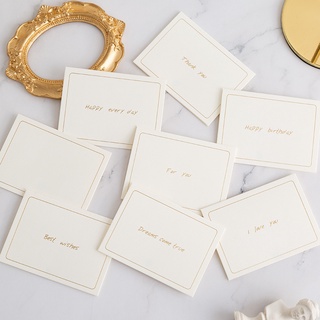 100 pzs tarjeta de felicitación concisa de impresión bronceadora para escribir tarjetas de felicitación