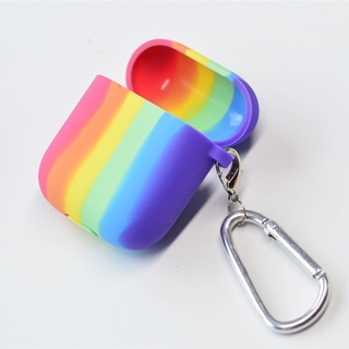 Earphone Case for Airpods PRO Rainbow Silicone Cover for Airpods 2/1 with Keychain Earphone Accessories Colorful 2021 Newest
