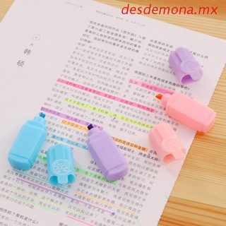 desdemona 6pcs mini colorido color caramelo resaltadores de arte promocional marcadores fluorescentes regalo papelería para adultos niños