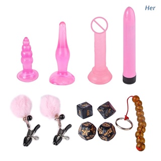 Her 1Set Beads Plug Butt estimulador Manual vibrador pezón Clips adulto juguete sexual