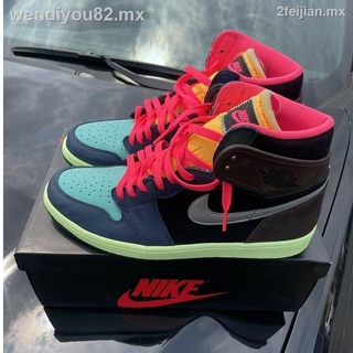 Nike ♦nuevo undftd x dunk x nike air jordan 1 retro alto “bio hack” hombres zapatos de baloncesto aj1 zapatillas de deporte 555088-201