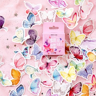 46 Uds.Pegatinas de mariposa bonitas pegatinas de papelería creativas pegatinas adhesivas encantadoras para niños diario álbum de recortes de fotos Ablums