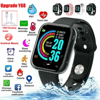 Upgrade Smart Watch Y68 Waterproof Heart Rate for IOS Android Control Music/rncids/pk (x6/x7/x8/x16/w26/w46/w56/w66/p8/116PLUS/Y68/L18/V6/D20/DTX/T500/M5/M4）