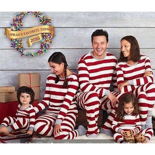 navidad familia coincidencia de rayas ropa de dormir trajes de algodón pijamas conjunto de regalo de navidad
