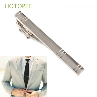 HOTOPEE Simple Tie Pins Alloy Silver Necktie Clips Bar Fashion Men Metal Clasp