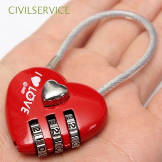 CIVILSERVICE Cute Padlock Digits Digital Lock Lock Gift Coded Shape Luggage Shaped Password Love Heart Lock/Multicolor