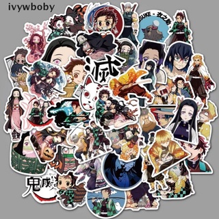 [Ivywboby] 50pcs Anime Demon Slayer Kimetsu No Yaiba Stickers PVC Waterproof Decals Luggage DFH