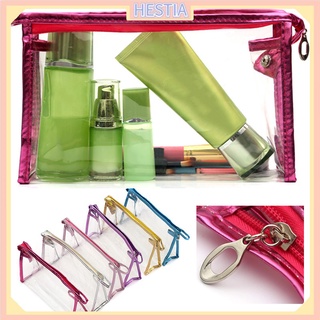 pvc mujeres maquillaje bolsa de cosméticos impermeable transparente maquillaje organizador de almacenamiento lavado transparente bolsas de viaje