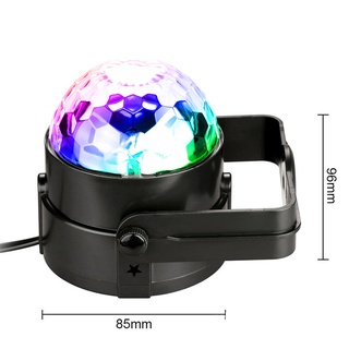 Beauty Crystal Rotating Ball Light Music Sound Activated Stage Light RGB 7 Colors LED Lamp DJ CLub Disco KTV Party Wedding Lighting (EU Plug)