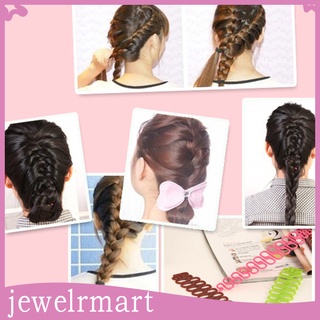 [jewelrmart] 2x mujeres moda peinado clip palo bun maker trenza herramienta de pelo diy conjunto (7)