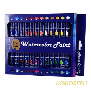 komo 12ml 24 colores profesional pintura acrílica acuarela dibujo pintura pigmento para niños diy