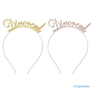 felicitar metal delgada diadema divertida divorciada letras tiara pelo aro decoración de fiesta suministros para recién solteras regalo de las mujeres