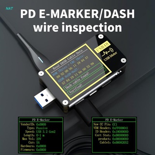 Nat probador De Medidor De energía USB QC4 PD3.0 2.0 PPS Tipo C carga rápida