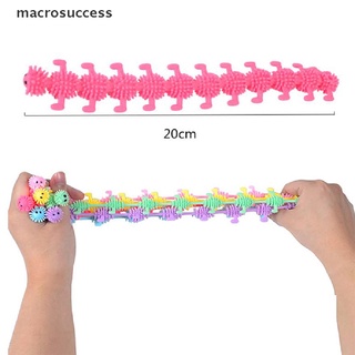 [macrosuccess] 6 piezas gusano fideos estiramiento cuerda tpr cuerda anti estrés juguetes cadena autismo ventilación juguete vnxm