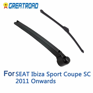 Limpiaparabrisas trasero 13" Kit de limpiaparabrisas y brazo trasero para SEAT Ibiza Sport Coupe SC 2011 en adelante parabrisas ventana trasera