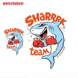 {weischobest}shark letters iron-on diy t-shirt clothing heat transfer sticker patch washable GFW