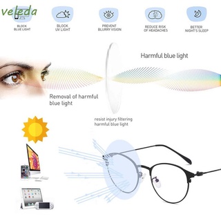 VELEDA Ropa de moda Vidrio fotocrómico Clase informática Gafas Vidrio metálico redondo Mujeres Coreano Anti - Blu - Ray Para las mujeres Decoloración|Aleación