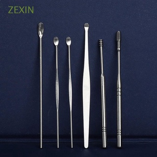 ZEXIN Professional Ear Care Tools Multifunction Ear Canal Cleaner Ear Wax Remover Portable 360° Cleaning Stainless Steel Reusable Massage Spiral Earpick