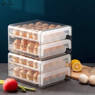 Joy refrigerador huevos cajas de almacenamiento organizador fresco caja cajón tipo huevos caja de almacenamiento huevo titular apilable accesorios de cocina joyfeel