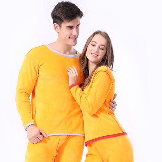 invierno hombres mujeres 2pcs ropa caliente conjuntos de pijama ropa interior térmica