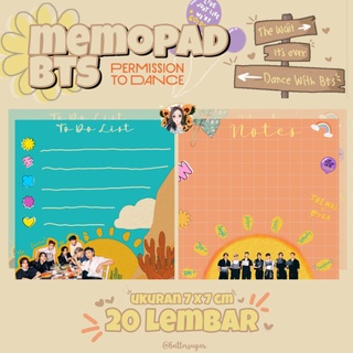 Bts Permission To Dance Edition Memo pad Fanmade Memopad