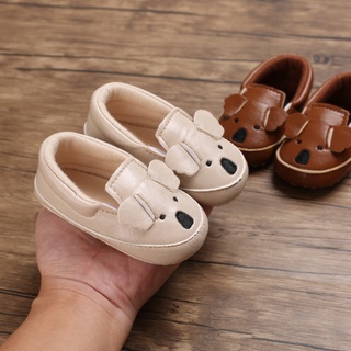 Zapatos De cuero Pu suaves Para niños con diseño De oso antideslizante Para primeros pasos/recién nacidos/0-18m