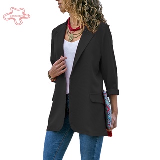 pantherpink Fashion Women Solid Color Lapel Long Sleeve Casual Slim Blazer Coat Suit Jacket