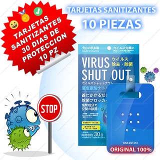 Tarjeta sanitizante satanización protección 30 días contra virus y bacterias virus shut out saniti card adultos mayoreo