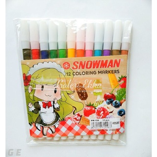 Snowman marcadores contenido 12 colores