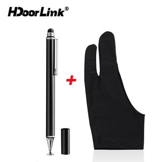 hdoorlink lápiz capacitivo universal 2 en 1 para pantalla táctil lápiz de dibujo digital con guante para android iphone ipad smart phone tablet