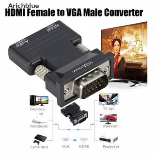 [Arichblue] Convertidor HDMI Hembra A VGA Macho/Adaptador De Audio Compatible Con Salida De Señal 1080P Venta Caliente
