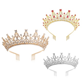 Dudu princesa reina Tiara corona con peine cristal Rhinestone novia boda diadema (5)