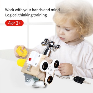 Wooden Busy Blocks Learning Puzzle Toy for Toddlers Logical Thinking Training for Kids