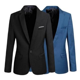 Slim Fit Formal traje de negocios de los hombres Casual Blazer un botón solo pecho Tops traje de esmoquin chamarra (7)