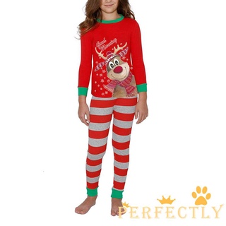 Pft7-family coincidencia de pijamas de navidad, Tops de dibujos animados con pantalones de rayas traje de ropa de dormir para niños, adolescentes, adultos, mascotas perros (5)