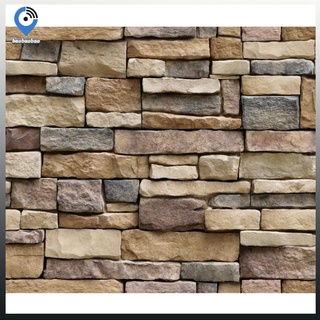 【En Stock】 【promoción】3D Stone Brick Wallpaper PVC Wall Sticker Bedroom Living Room Background Decal