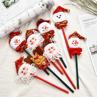 decoraciones de navidad regalo de navidad de navidad de dibujos animados lápiz de hombre de nieve muñeco de nieve patrón de ciervo pluma
