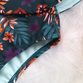 [ Women Fashion Beach Swimming Suit ] [ Floral Printed Sexy Bikini Bra] [ Deep V-neck Ruffle Swimwear ] [ Premium Fabric One-piece Swimsuit ] (9)