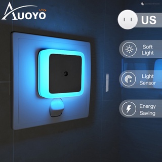 Auoyo LED Night Light Bed Lights Bedroom Mini Wall Lights Auto On/Off Bedside Lamp Nightlight Smart Lighting Energy Saving Light Plug & Play for Bathroom Hallway Pathway Toilet (1)
